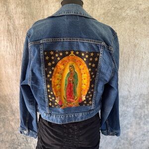 Altered Denim Jacket - Our Lady of Guadalupe